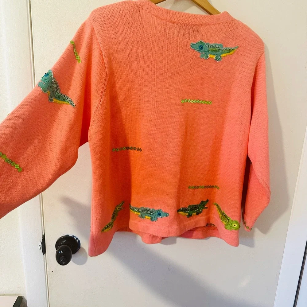 Design Options by Philip and Jane Gordon Pink Crocodile Embellished Cardigan - Picture 7 of 7